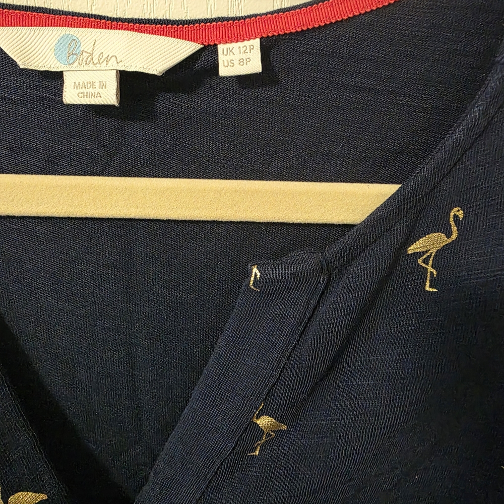 Boden Navy Sleeveless Dress with Pattern - Picture 3 of 8